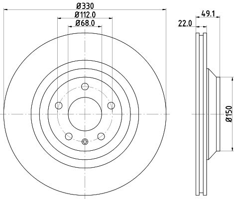 HELLA PAGID Тормозной диск 8DD 355 122-031